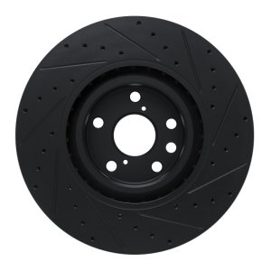 Lexus IS Brake Rotor (1) - Front - R1 Concepts - Drilled & Slotted - Black - `11-`25 Lexus IS Brake Rotor (1) - Front - R1 Concepts - Drilled & Slotted - Black - `11-`25